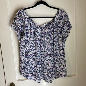 Lauren Conrad floral blouse with tie on the back XL